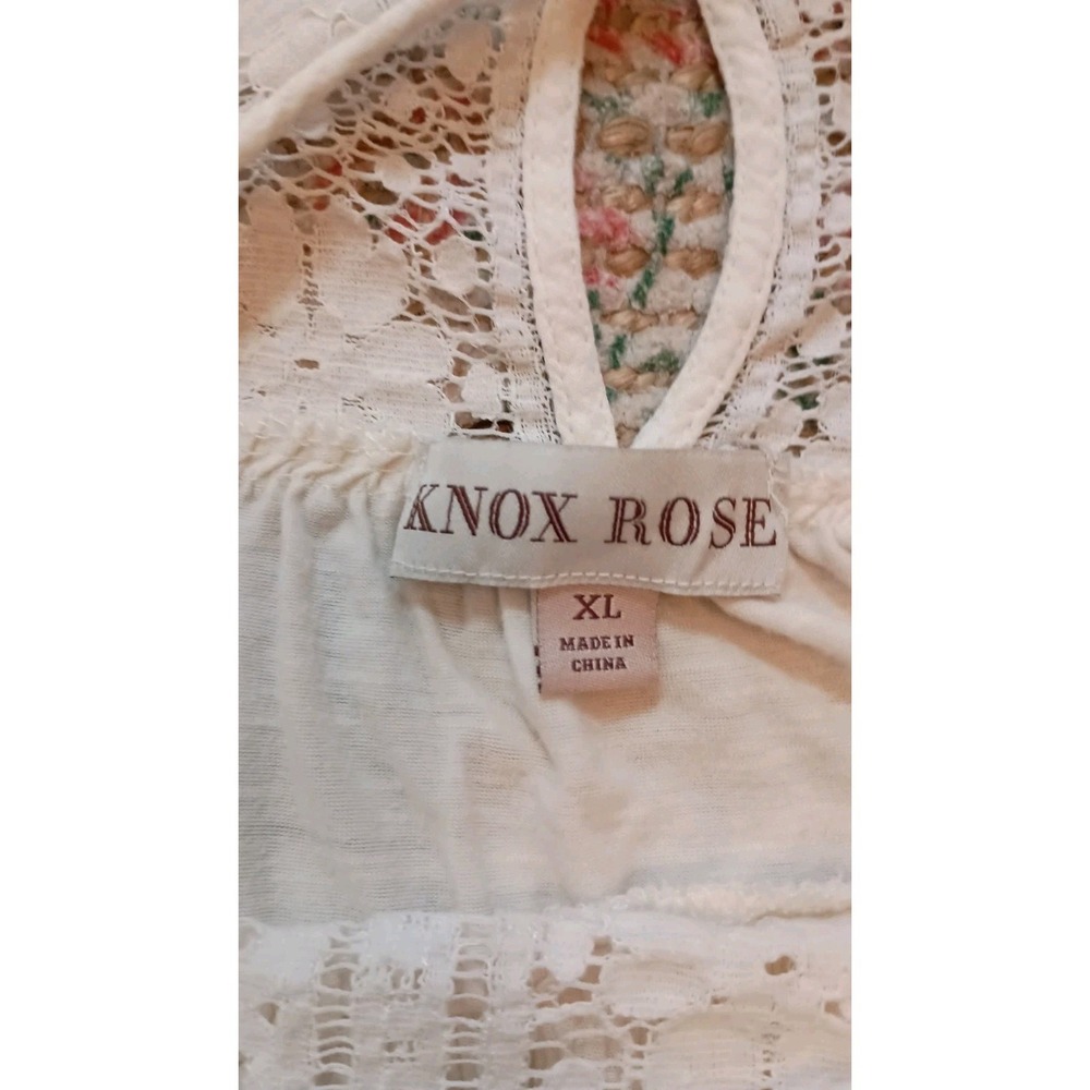 Knox Rose Ivory Lace Blouse Size XL Boho Romantic Feminine - Picture 9 of 13